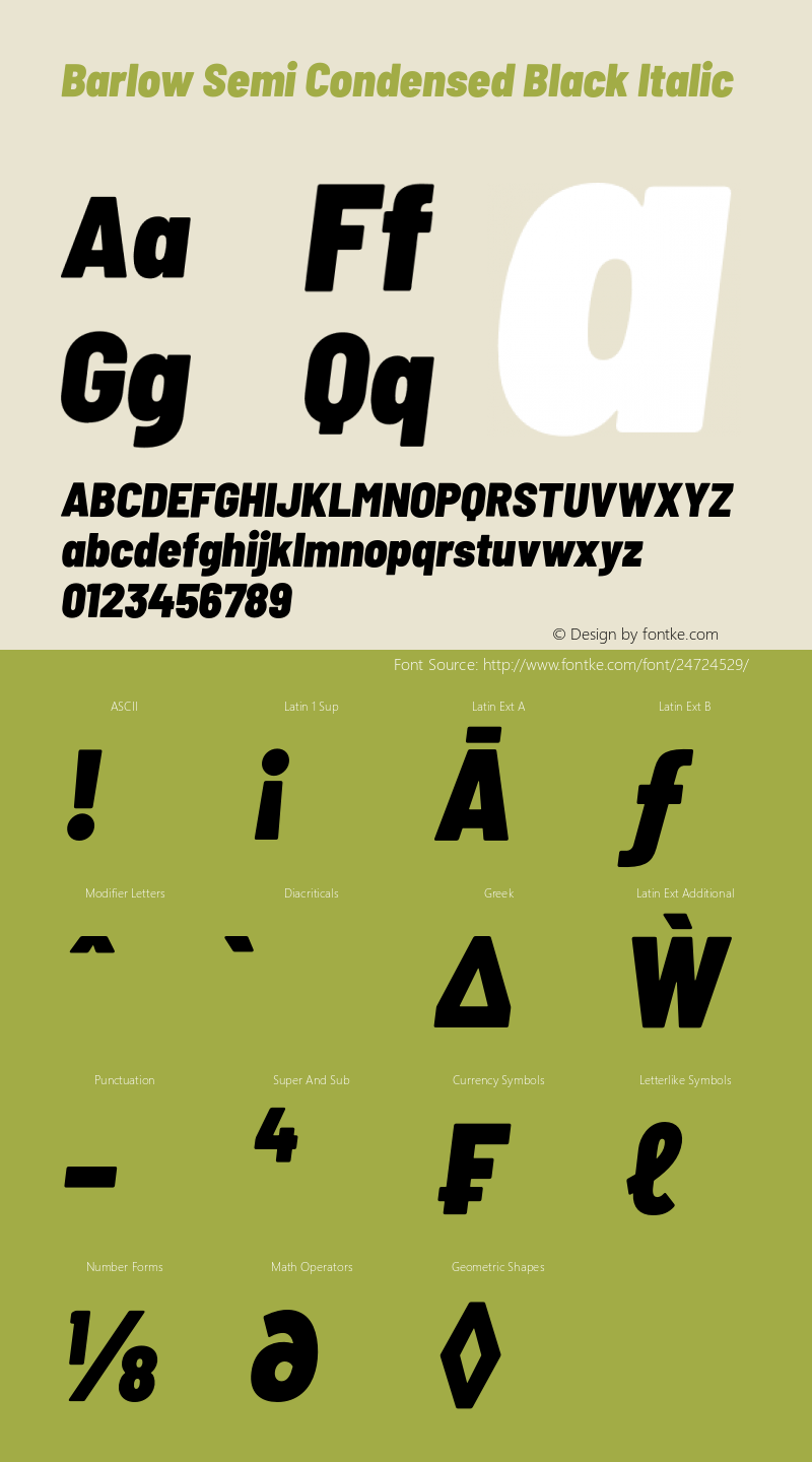 Barlow Semi Condensed Black Italic Version 1.208;PS 001.208;hotconv 1.0.88;makeotf.lib2.5.64775图片样张