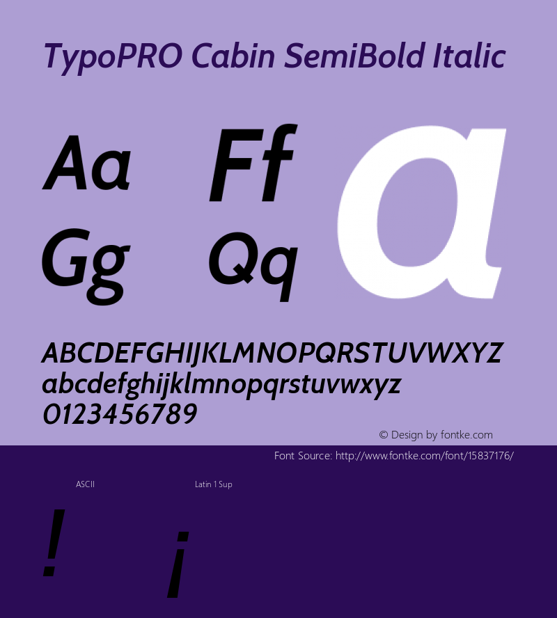 TypoPRO Cabin SemiBold Italic Version 1.005图片样张