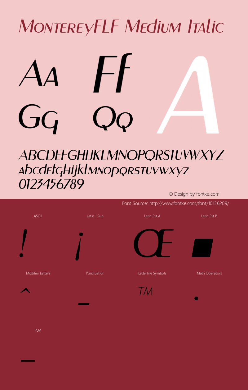 MontereyFLF Medium Italic 1.0图片样张