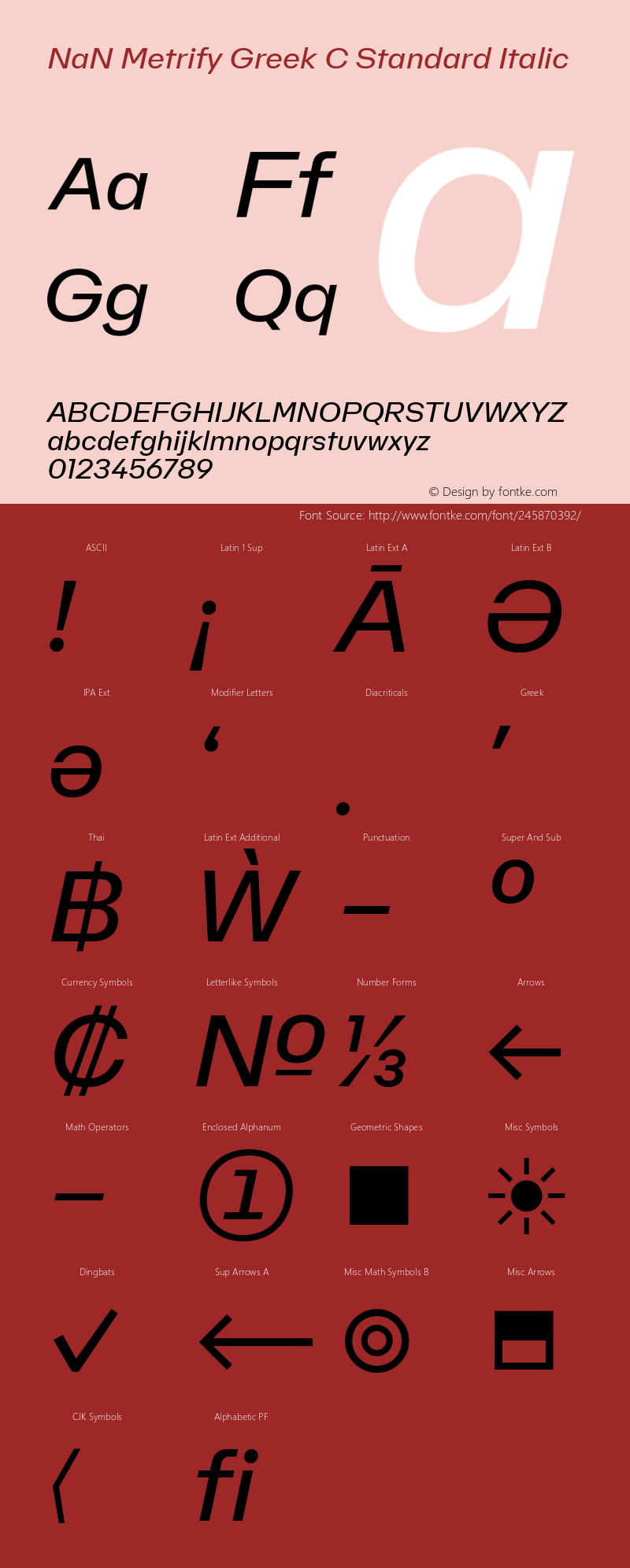 NaN Metrify Greek C Standard Italic Version 1.500; ttfautohint (v1.8.4)图片样张