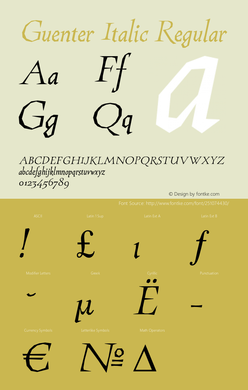 Guenter Italic Version 1.000图片样张