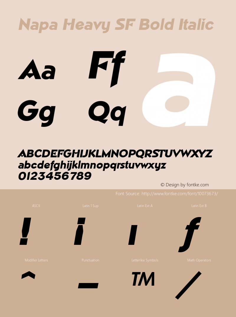 Napa Heavy SF Bold Italic Altsys Fontographer 3.5  21.08.1994图片样张