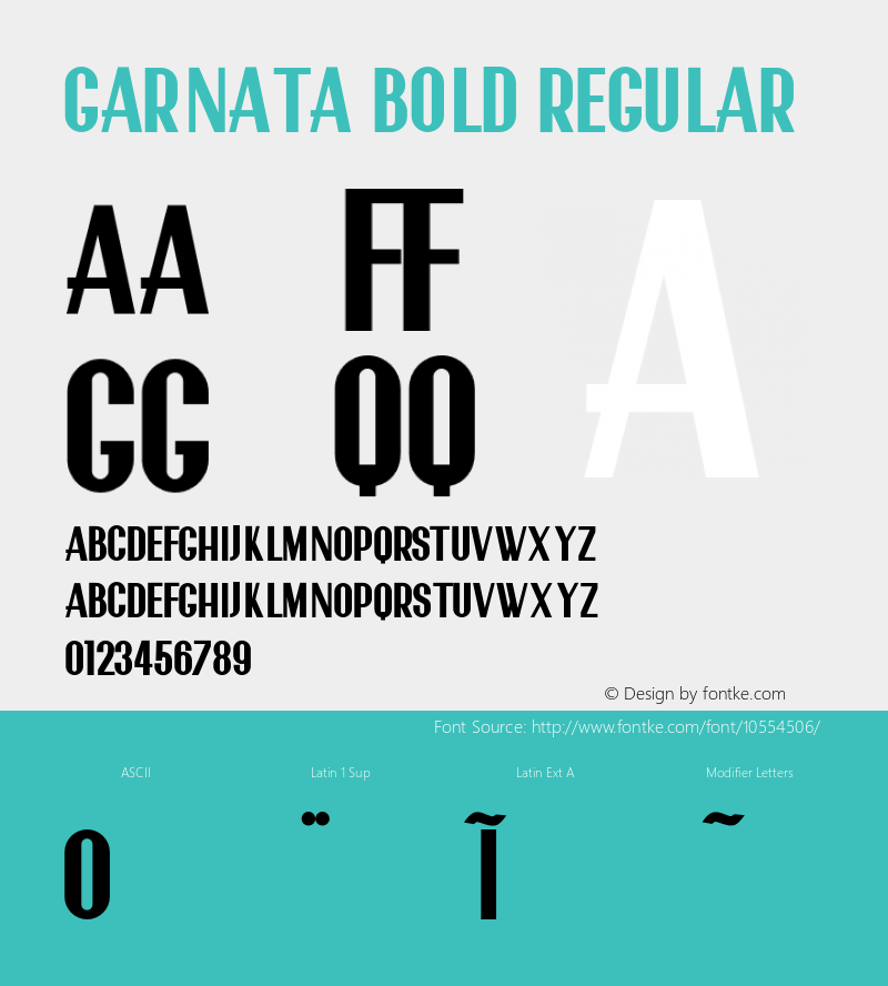 Garnata Bold Regular Version 1.000图片样张