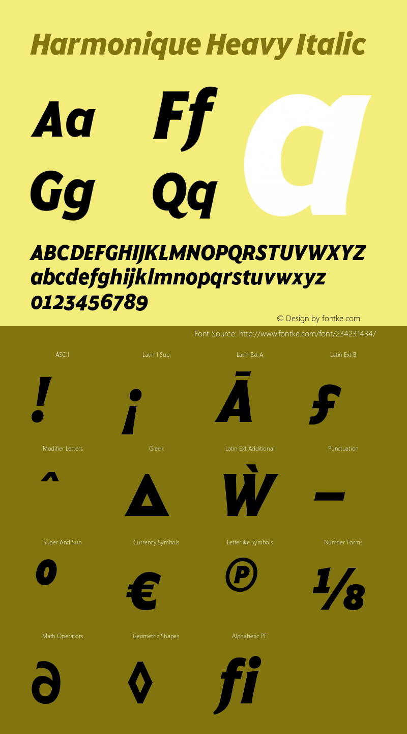 Harmonique Heavy Italic Version 1.000;FEAKit 1.0图片样张