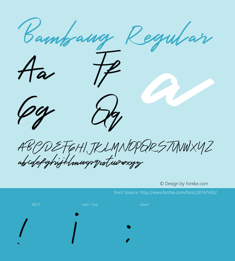 Bambang Version 1.00;March 11, 2019;FontCreator 11.5.0.2430 64-bit图片样张