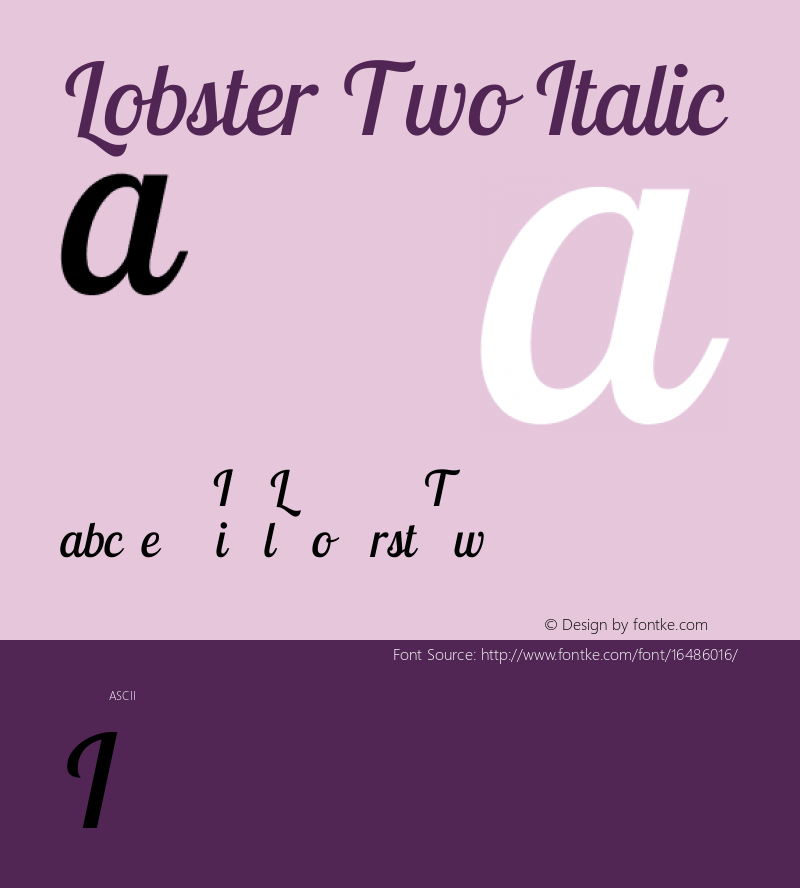 Lobster Two Italic Version 1.006图片样张