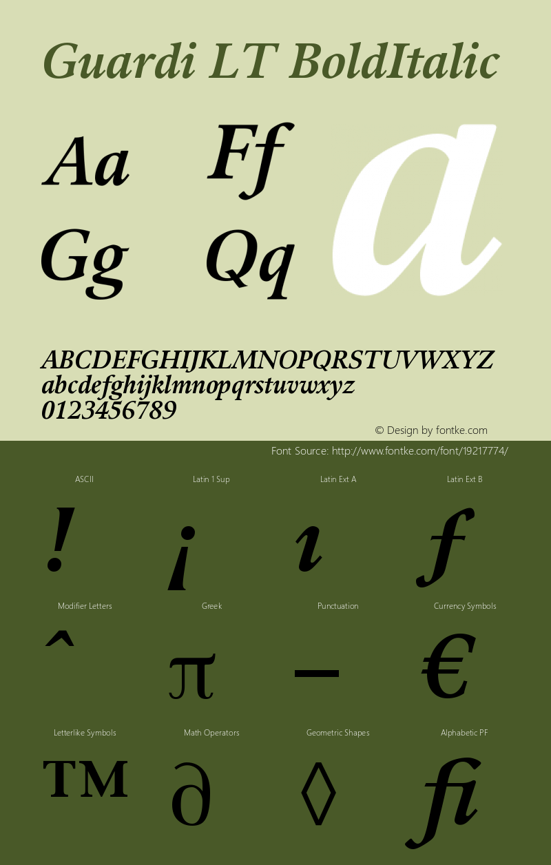 Guardi LT 76 Bold Italic Version 006.000图片样张