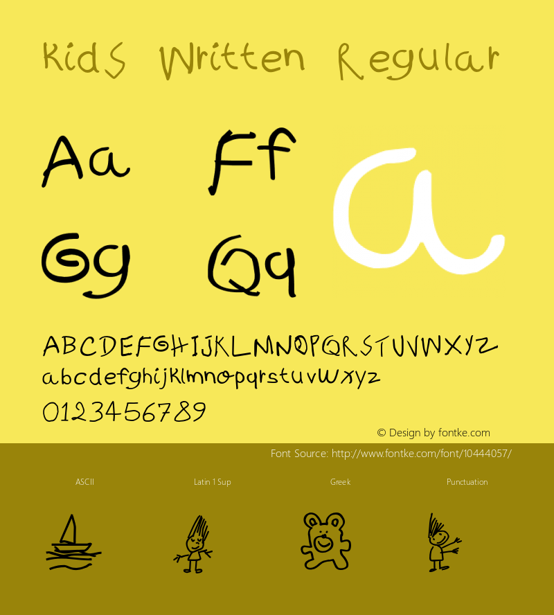 kidS Written Regular Version 1.00 October 9, 2010, initial release图片样张