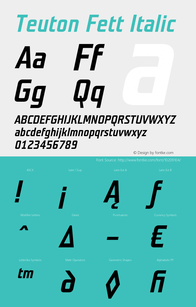 Teuton Fett Italic 001.000图片样张