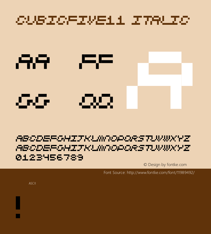 CubicFive11 Italic Version 2.0; November 20, 2001图片样张