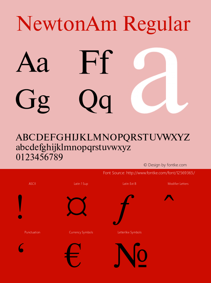 NewtonAm Regular OTF 1.0;PS 001.000;Core 116;AOCM 1.0 28图片样张