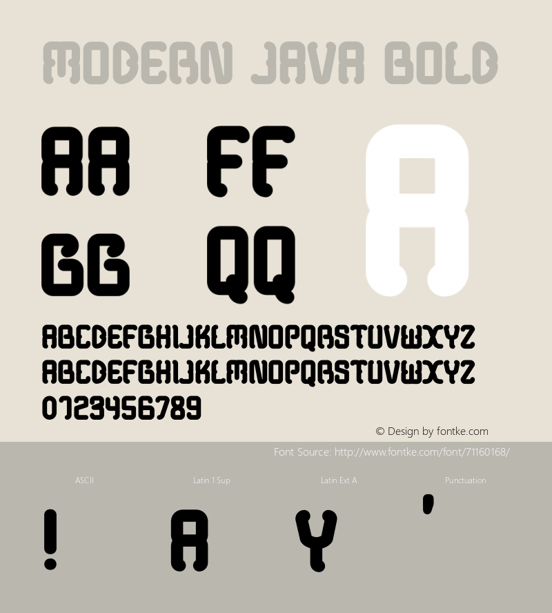 Modern Java Bold Version 1.000;Fontself Maker 3.5.1图片样张
