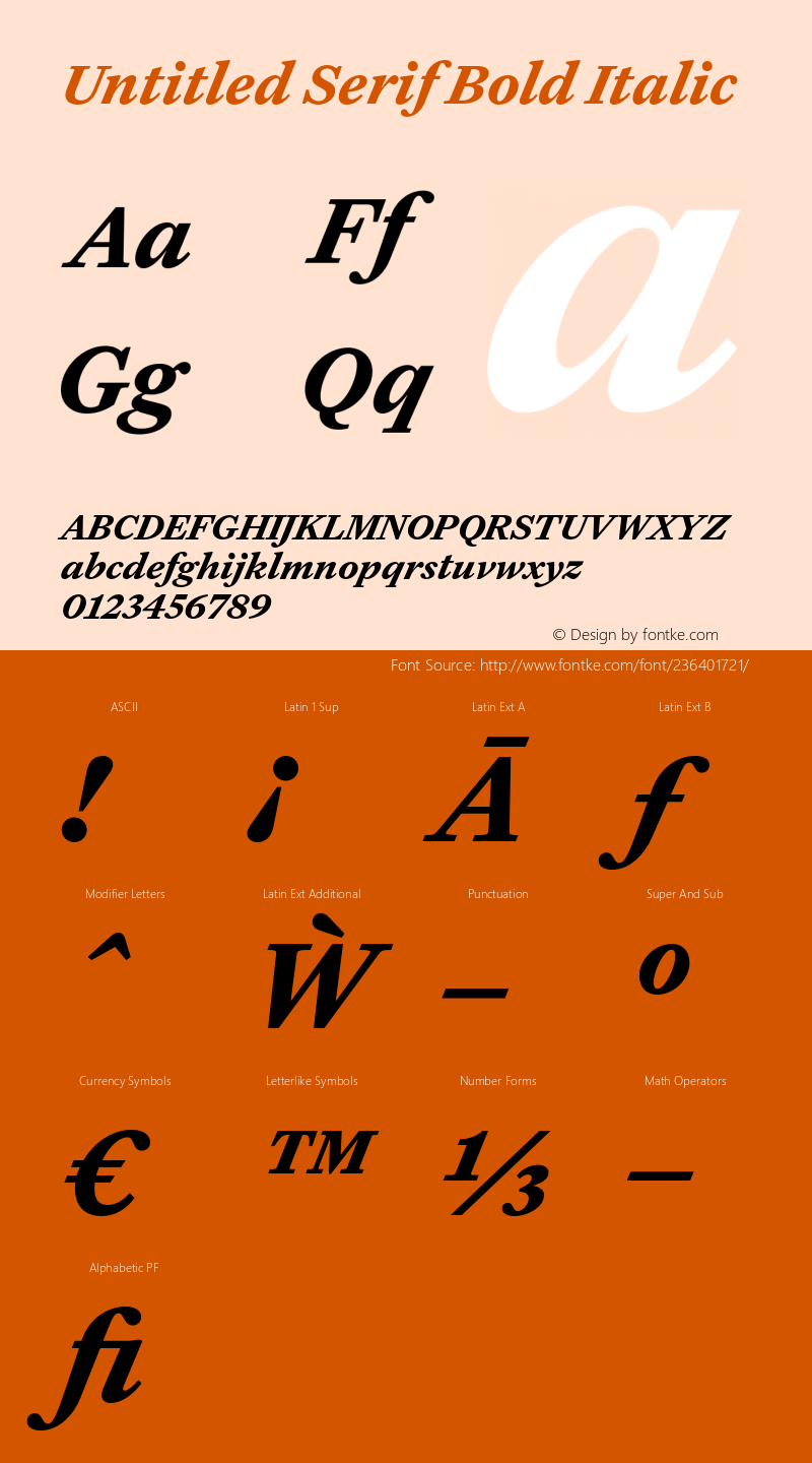 Untitled Serif Bold Italic Version 1.000;PS 1.0;hotconv 16.6.51;makeotf.lib2.5.65220图片样张