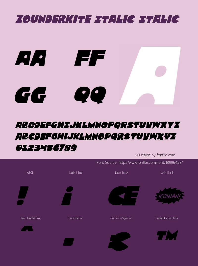 Zounderkite Italic Italic Version 1.0; 2017图片样张