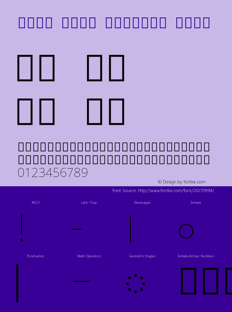 Noto Sans Sinhala Thin Version 2.000;GOOG;noto-source:20170915:90ef993387c0图片样张