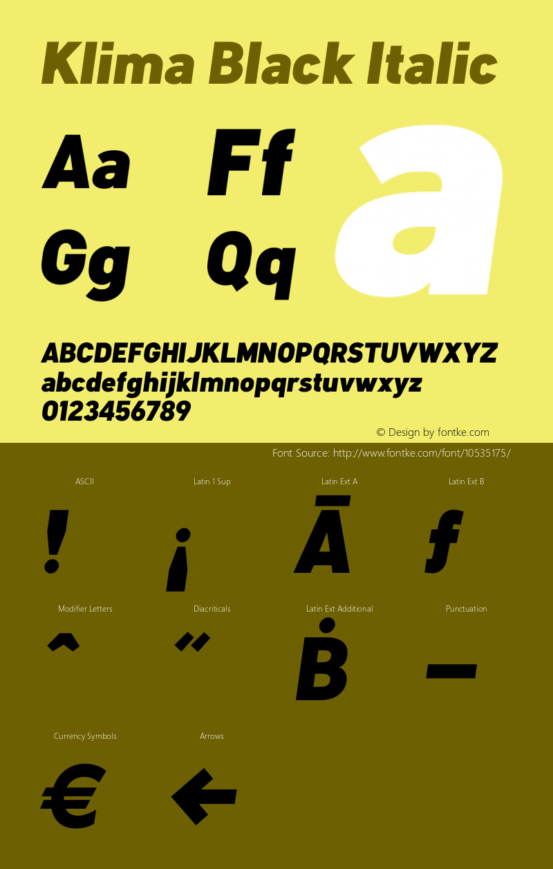 Klima Black Italic Version 1.000图片样张