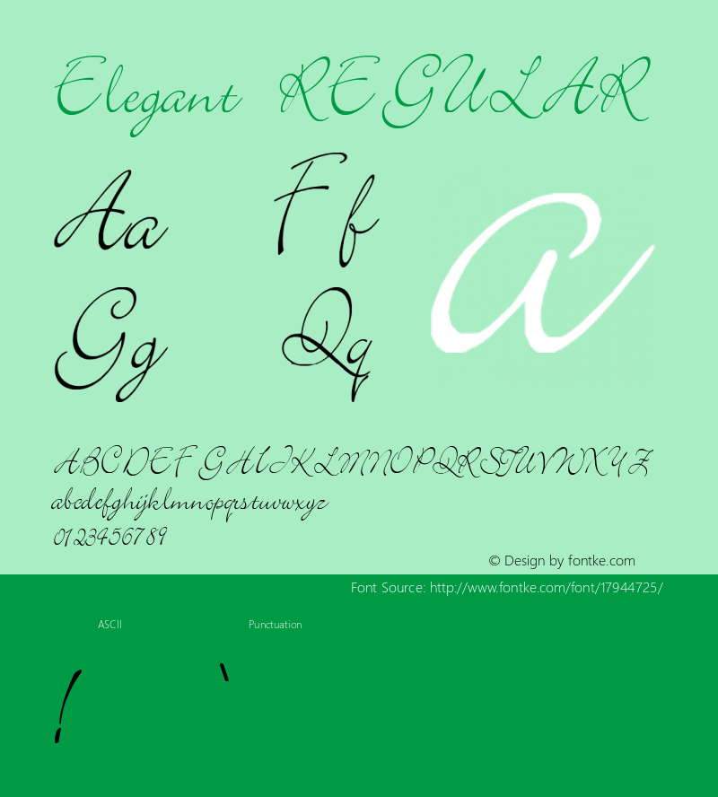 Elegant REGULAR 2002; 1.0, initial release图片样张