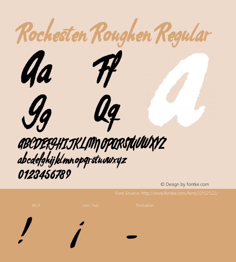 Rochesten Roughen Version 1.001;PS 001.001;hotconv 1.0.70;makeotf.lib2.5.58329图片样张