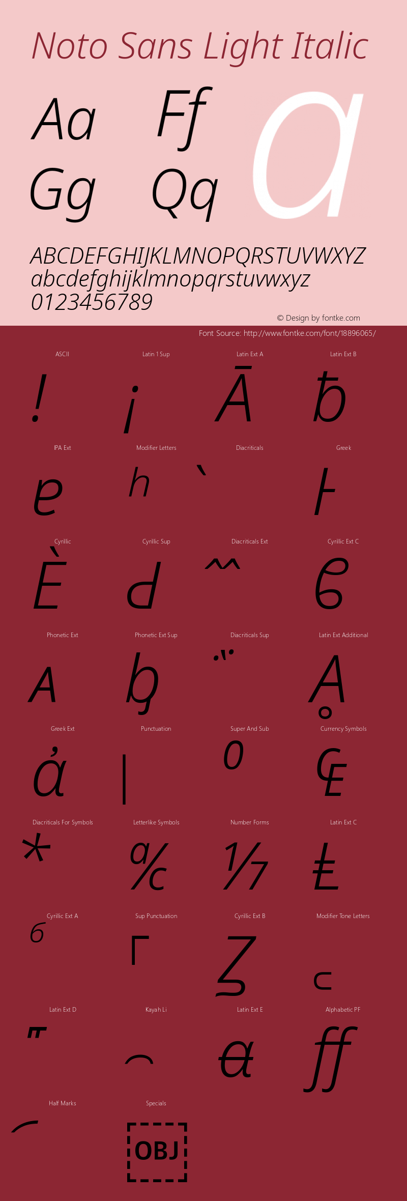 Noto Sans Light Italic Version 1.902图片样张