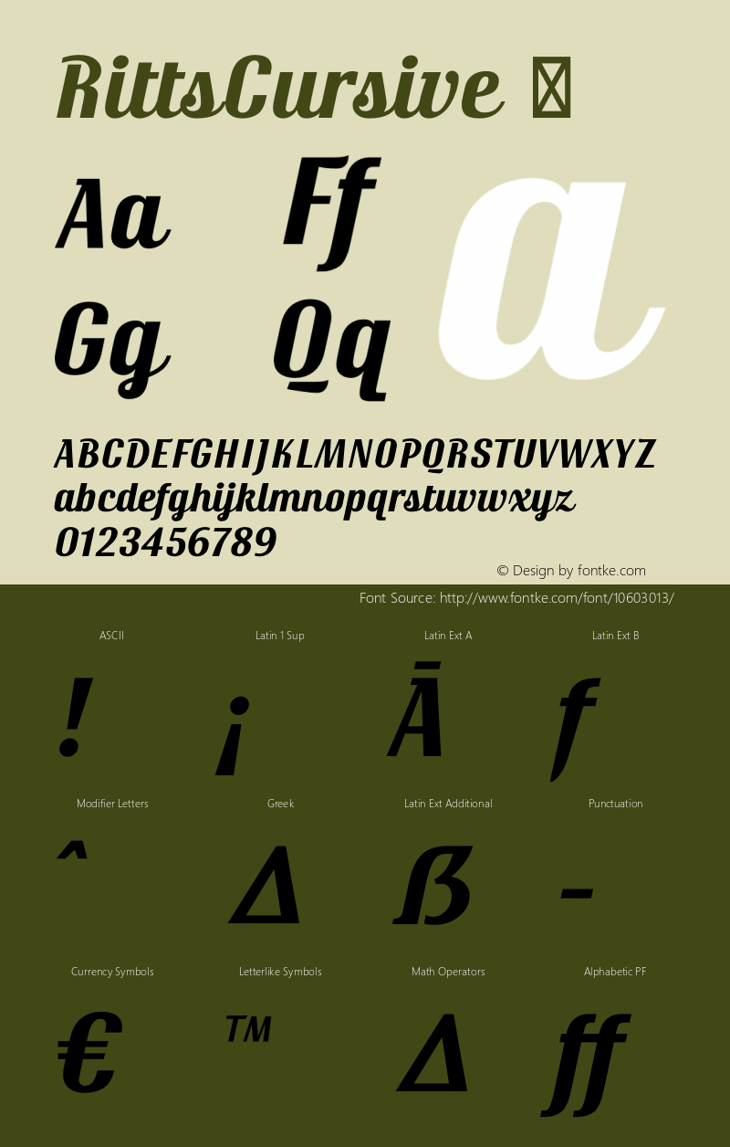 RittsCursive ☞ Version 1.000;com.myfonts.easy.eurotypo.ritts-cursive.regular.wfkit2.version.47rp图片样张