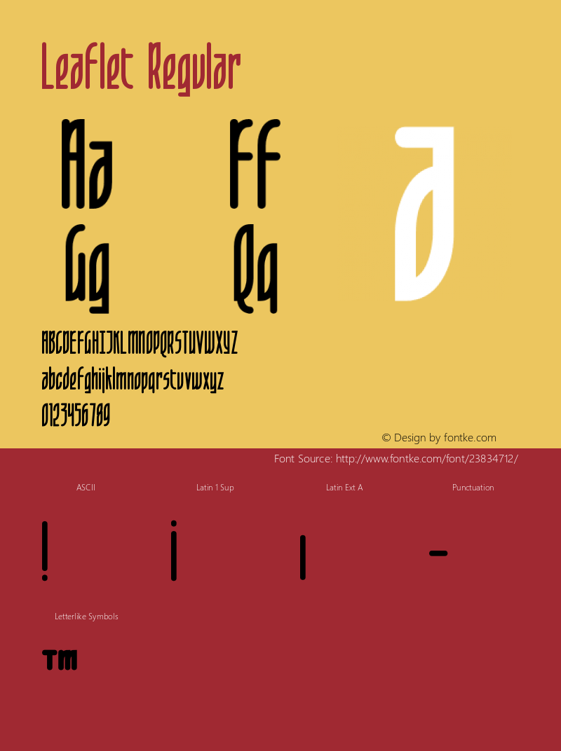 Leaflet Version 1.000 2001 initial release;com.myfonts.easy.fonthead.leaflet.regular.wfkit2.version.3cz5图片样张