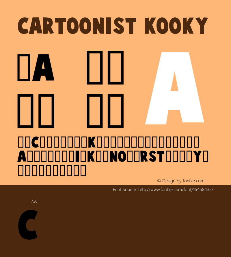 Cartoonist Kooky Macromedia Fontographer 4.1 9/9/2002图片样张