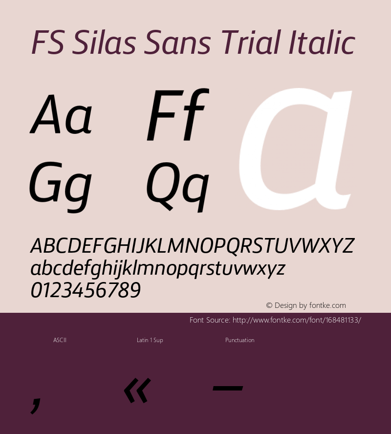 FS Silas Sans Trial Italic Version 1.1图片样张