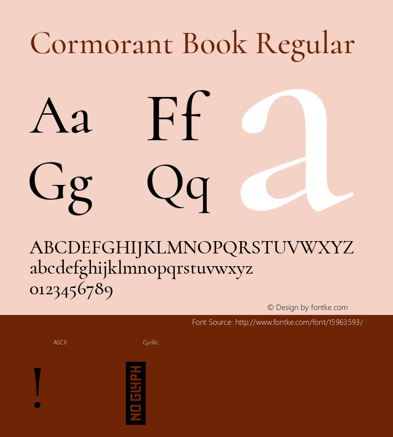 Cormorant Book Regular Version 1.000;PS 002.000;hotconv 1.0.88;makeotf.lib2.5.64775; ttfautohint (v1.4.1)图片样张