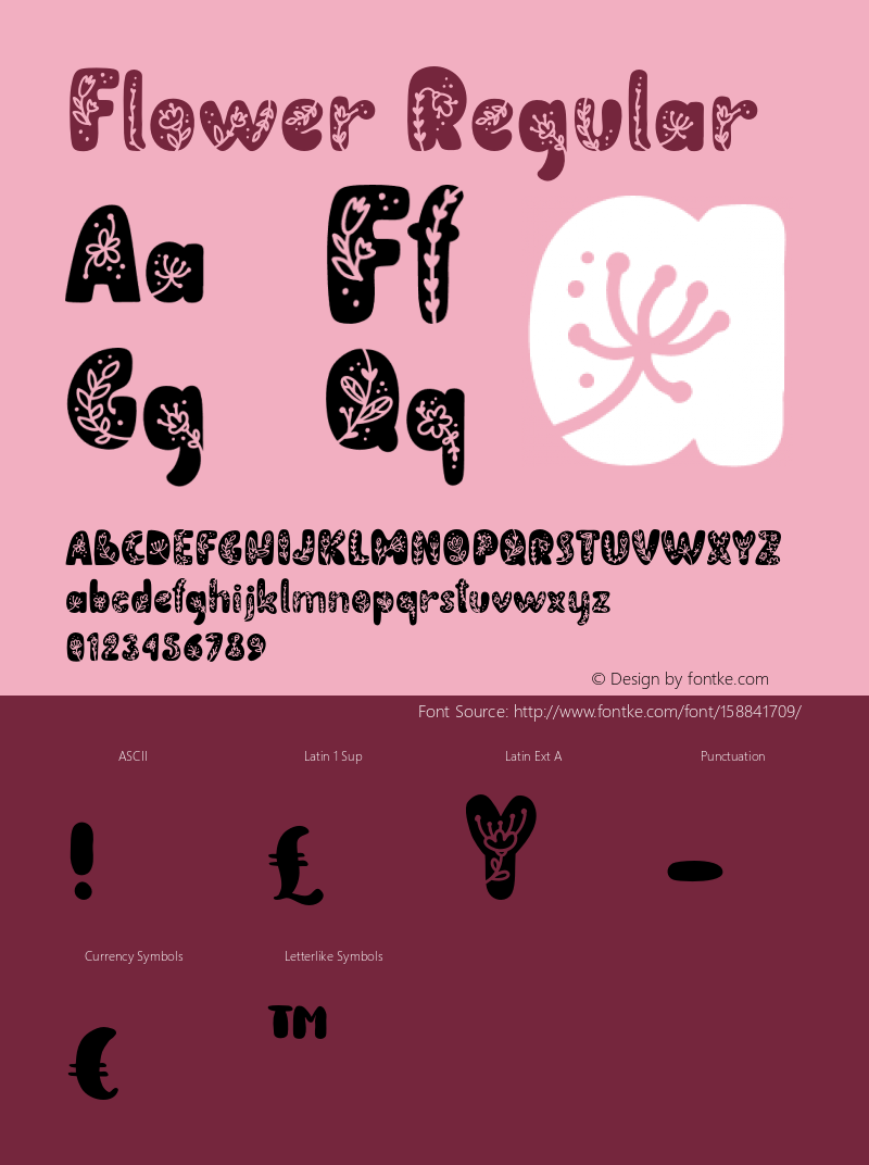 FlowerRegular Version 1.005;Fontself Maker 3.5.4图片样张