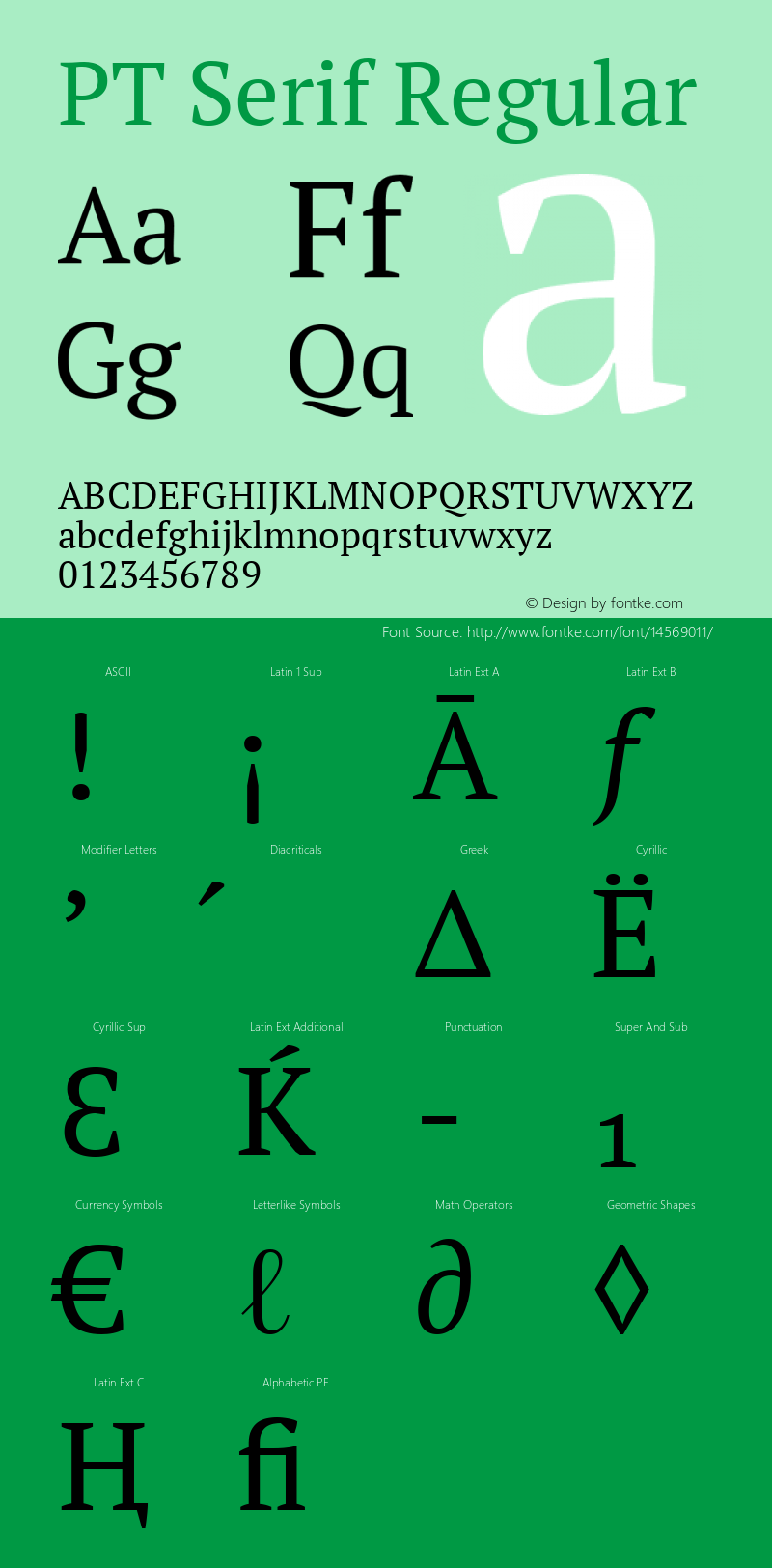 PT Serif Regular Version 1.000W图片样张