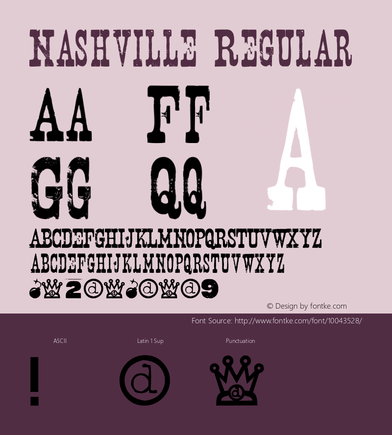 Nashville Regular Macromedia Fontographer 4.1 7/23/99图片样张
