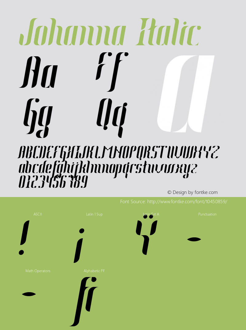 Johanna Italic Version 1.000图片样张