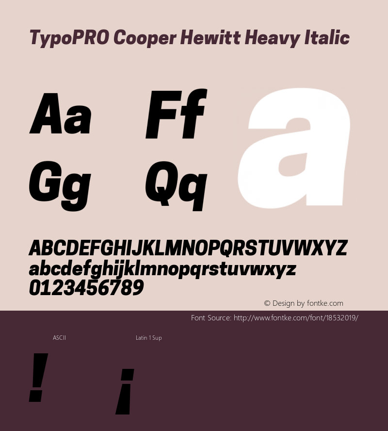 TypoPRO Cooper Hewitt Heavy Italic 1.000图片样张