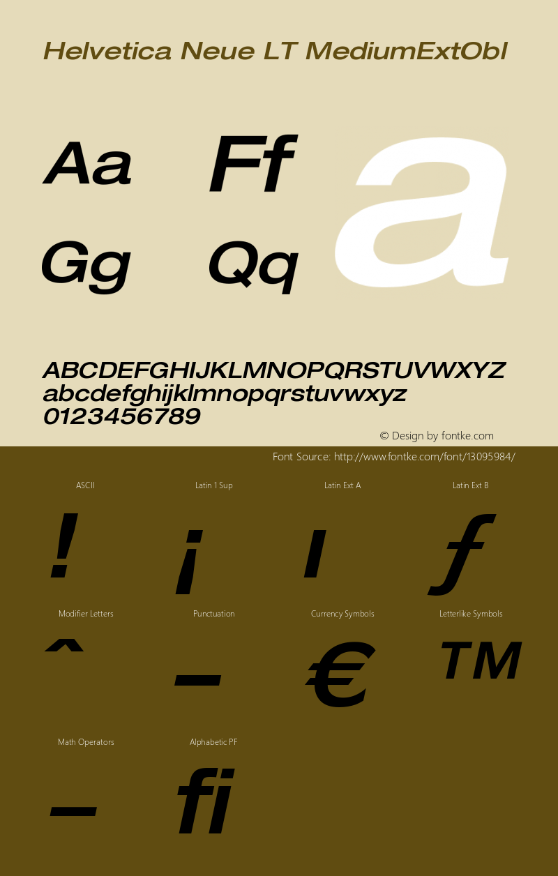 Helvetica Neue LT MediumExtObl Version 006.000图片样张