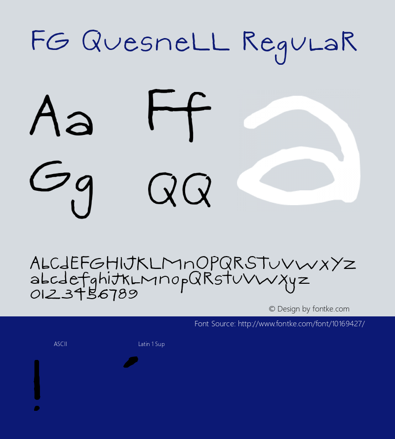 FG QUesneLL Regular Version 1.000;PS 001.000;hotconv 1.0.38图片样张