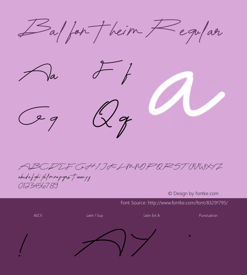 Balfontheim Version 1.001;Fontself Maker 3.5.1图片样张