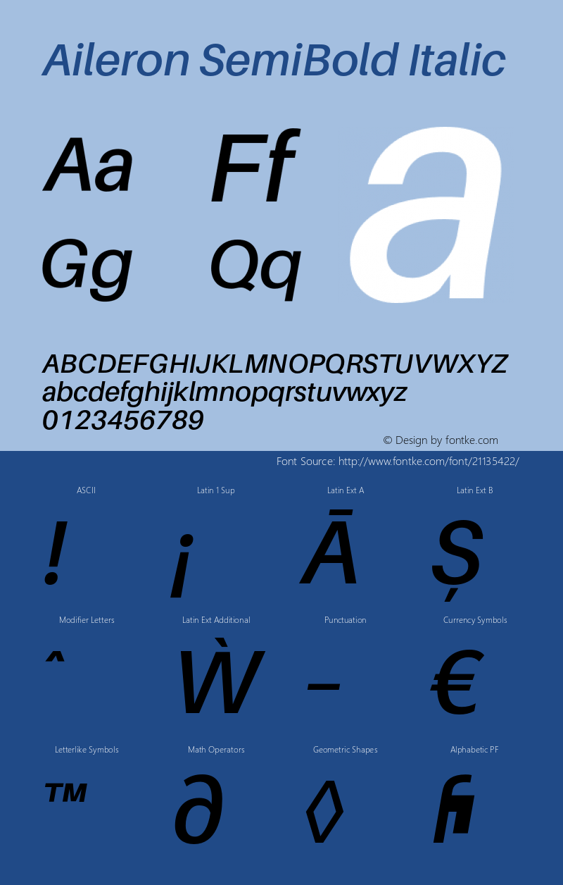 Aileron SemiBold Italic Version 1.101;PS 001.101;hotconv 1.0.70;makeotf.lib2.5.58329图片样张