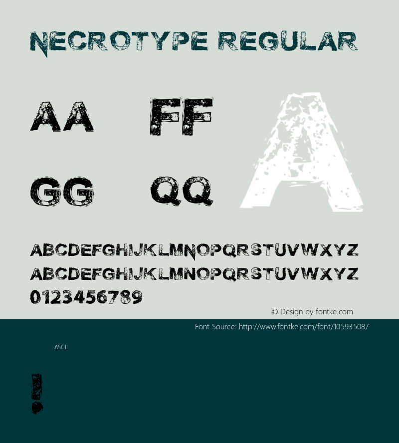 Necrotype Regular Version 1.000;PS 001.001;hotconv 1.0.56图片样张
