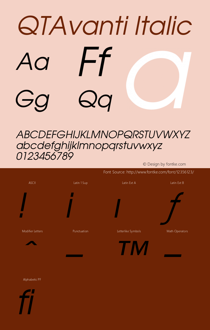 QTAvanti Italic Version 001.000图片样张