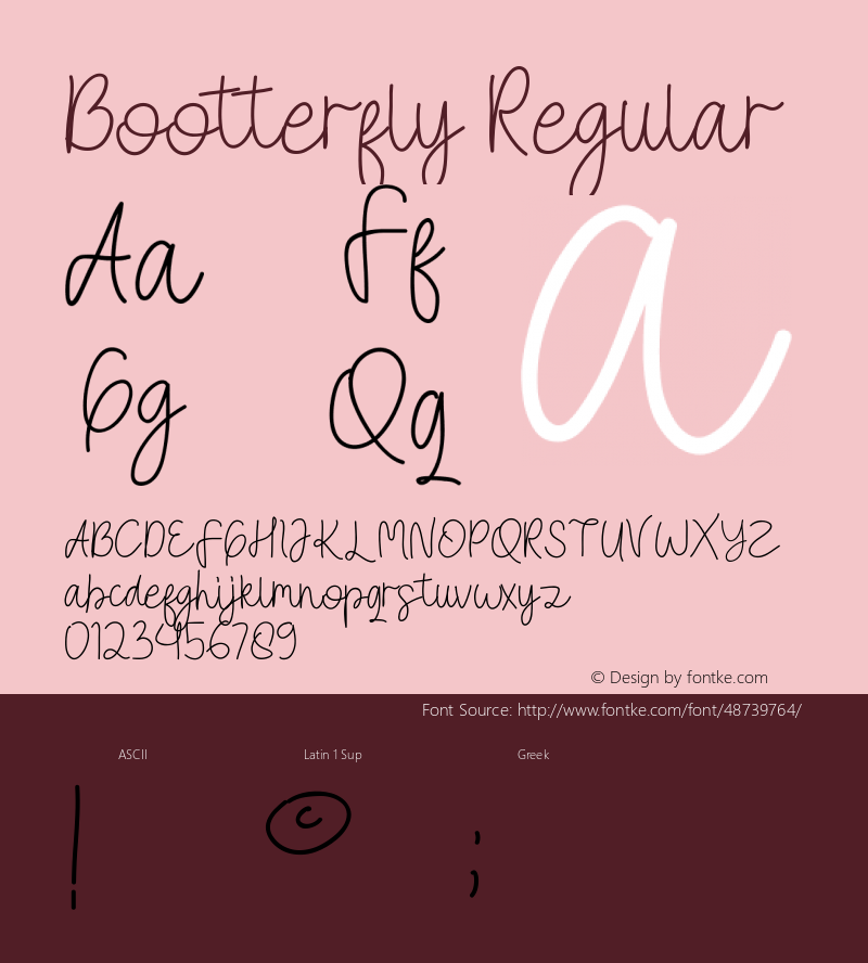 Bootterfly Version 1.00;December 11, 2019;FontCreator 11.5.0.2427 64-bit图片样张