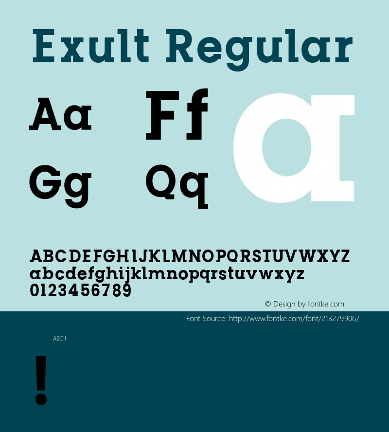 Exult Regular Version 1.000图片样张