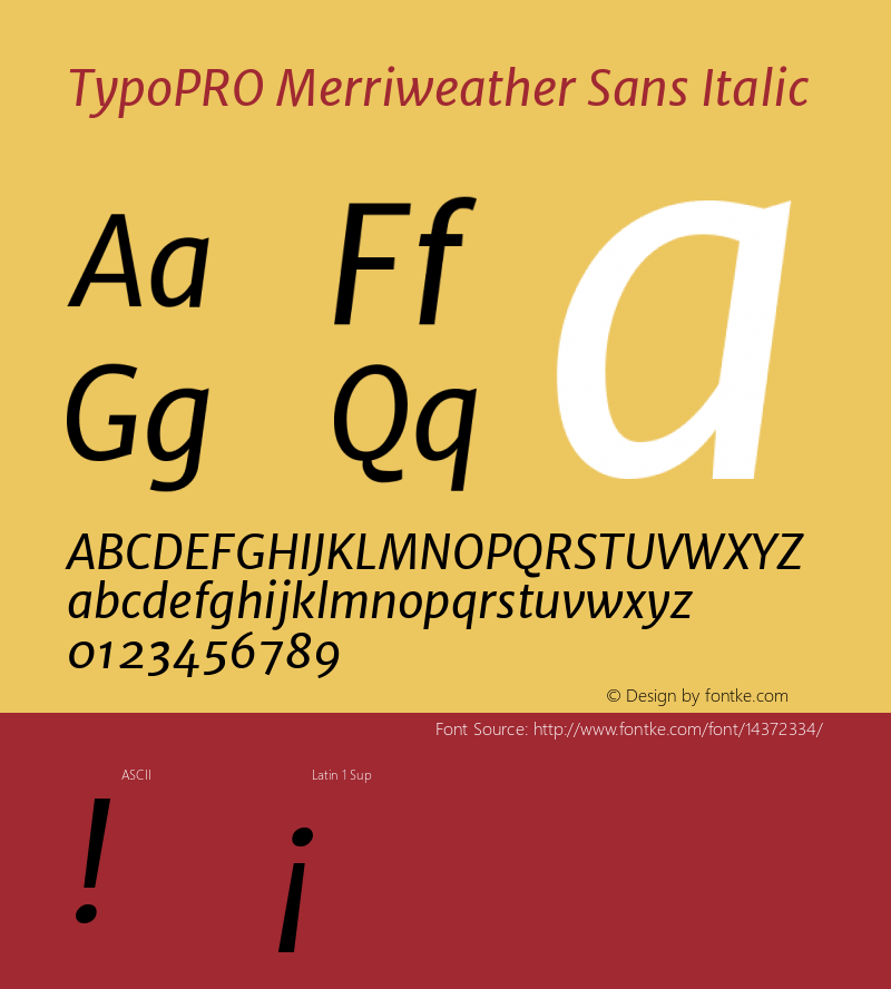 TypoPRO Merriweather Sans Italic Version 1.000图片样张