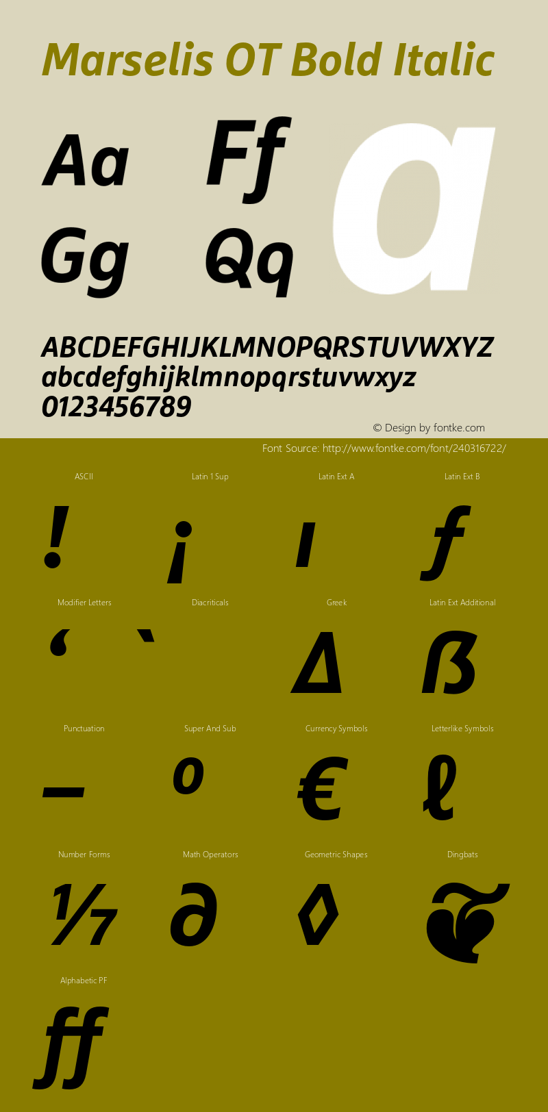 Marselis OT Bold Italic Version 7.600, build 1028, FoPs, FL 5.04图片样张