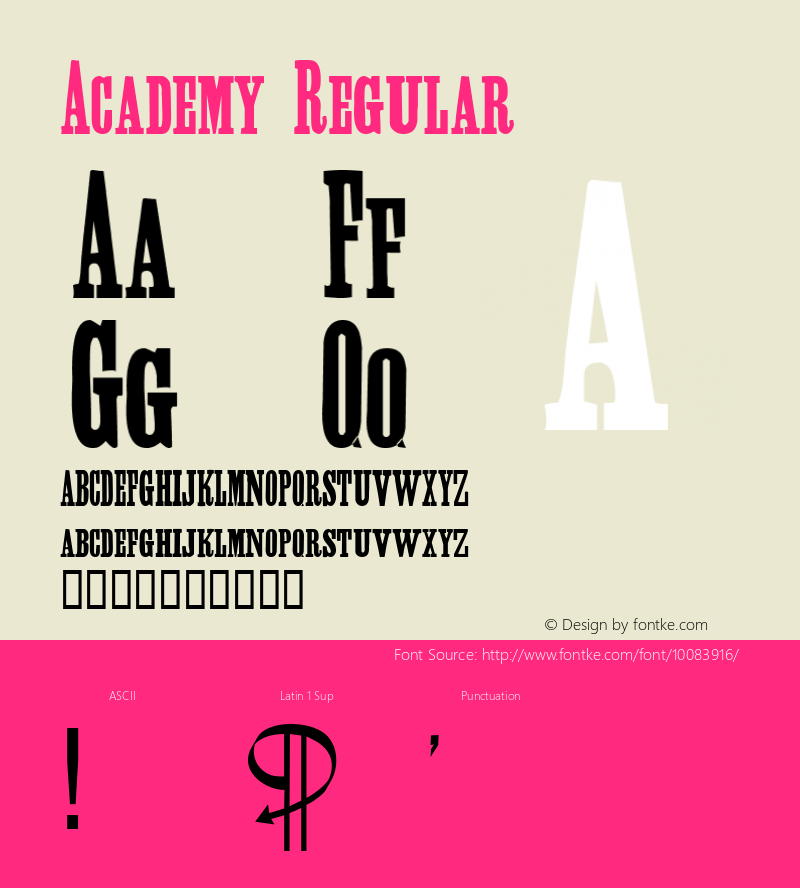 Academy Regular Altsys Fontographer 4.0.3 8/19/98图片样张