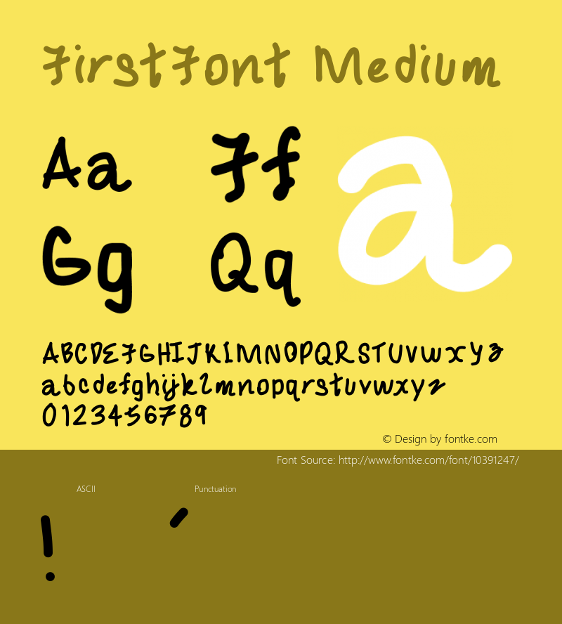 FirstFont Medium Version 001.000图片样张