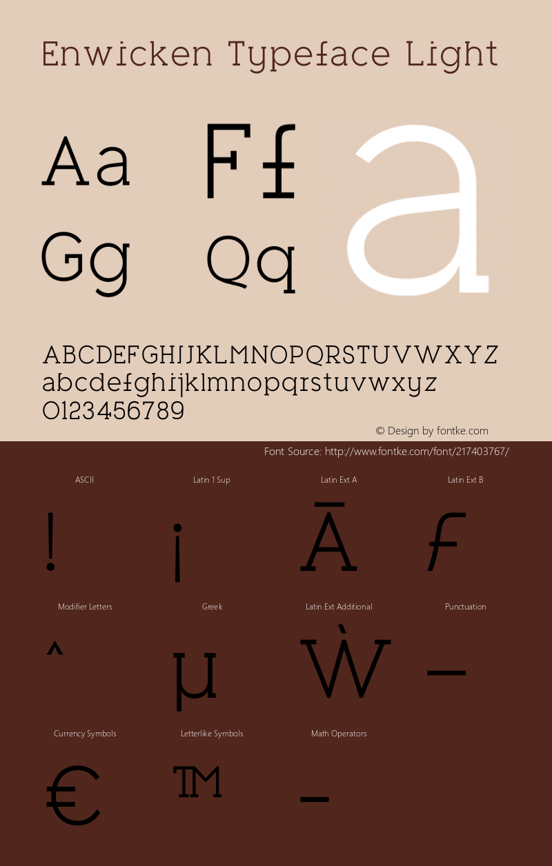 Enwicken Typeface Light Version 1.000;FEAKit 1.0图片样张