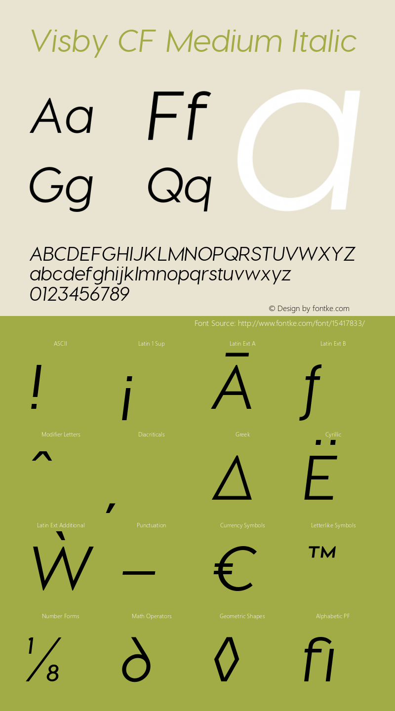 Visby CF Medium Italic Version 1.097图片样张