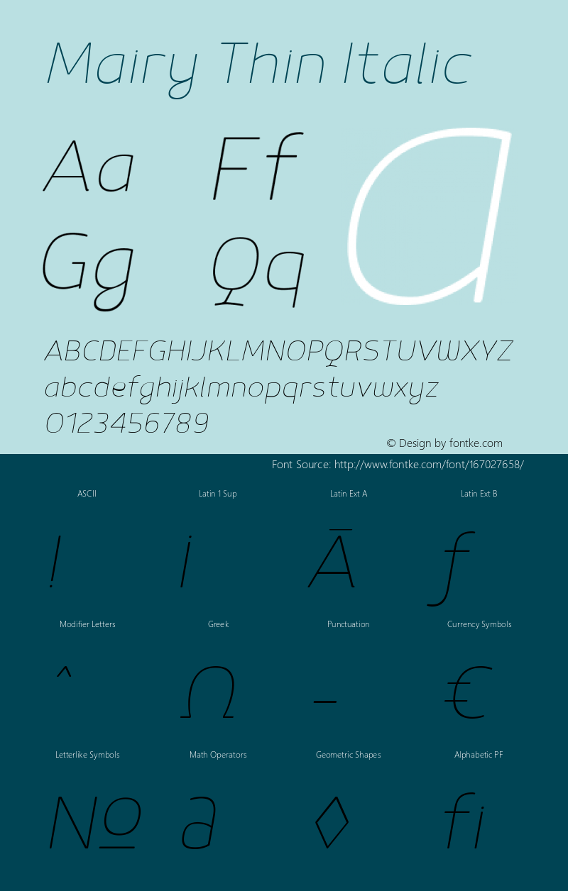 Mairy Thin Italic 1.000图片样张