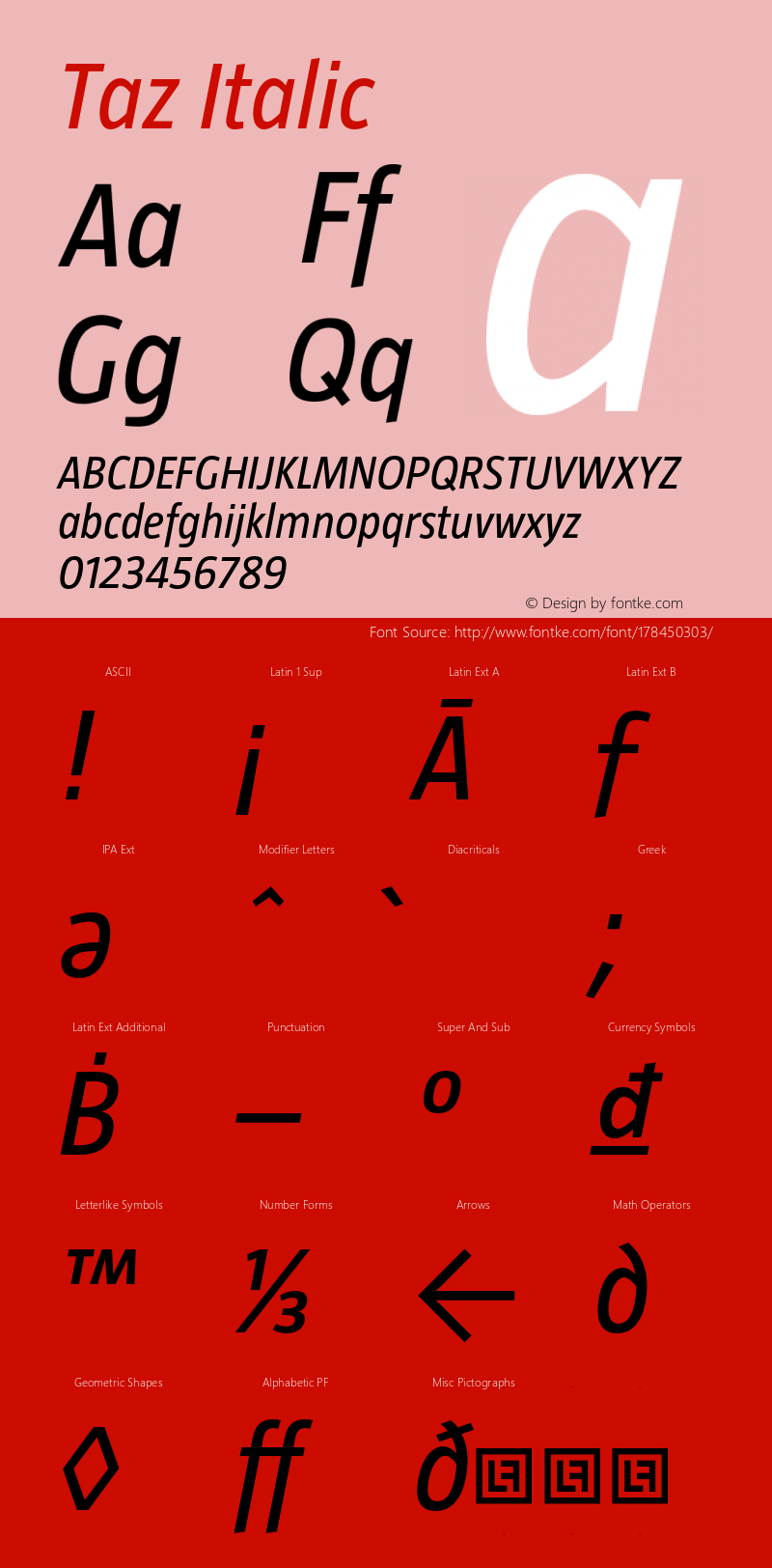 Taz Italic Version 4.002图片样张