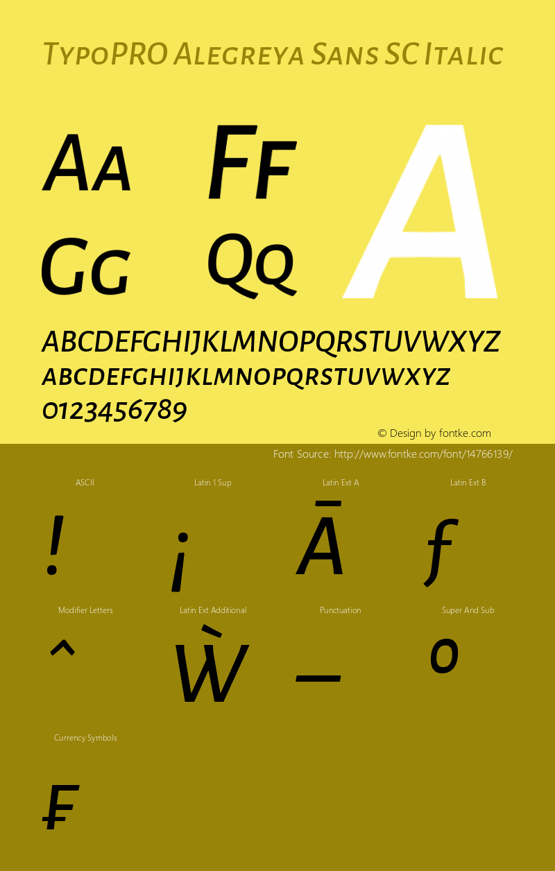 TypoPRO Alegreya Sans SC Italic Version 1.000;PS 001.000;hotconv 1.0.70;makeotf.lib2.5.58329 DEVELOPMENT图片样张